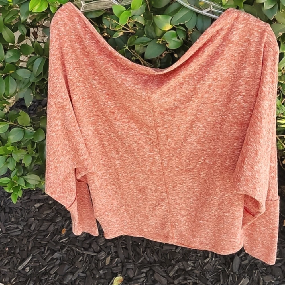 New! Heathered cotton free people Top Burnt orange - Picture 3 of 7
